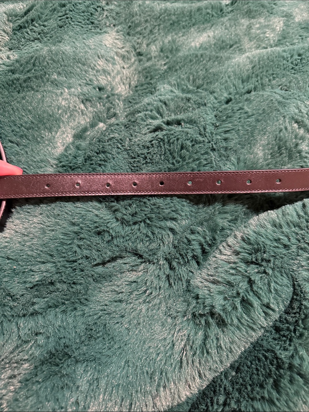 Black Leather Double-G Buckle Belt with Gold Hardware - Picture 3 of 4